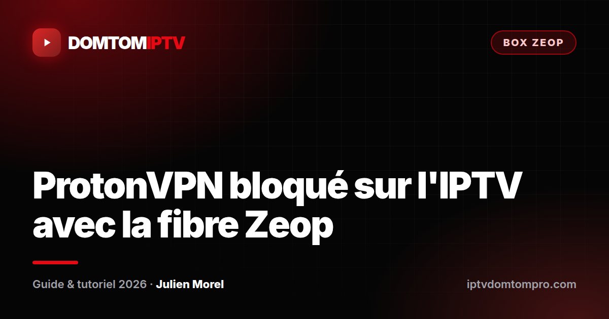ProtonVPN bloqué sur l'IPTV avec la fibre Zeop